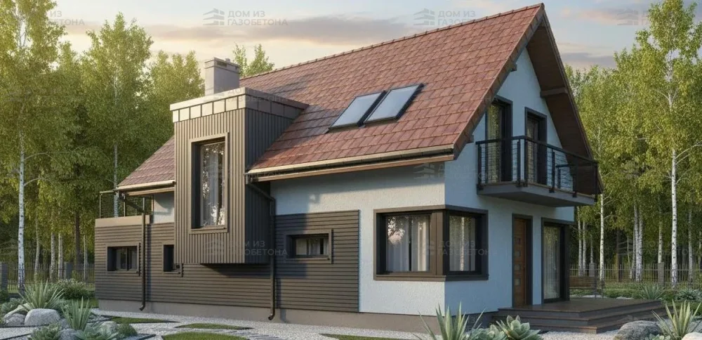 Проект Двухэтажный дом 14 на 10, 148 м2