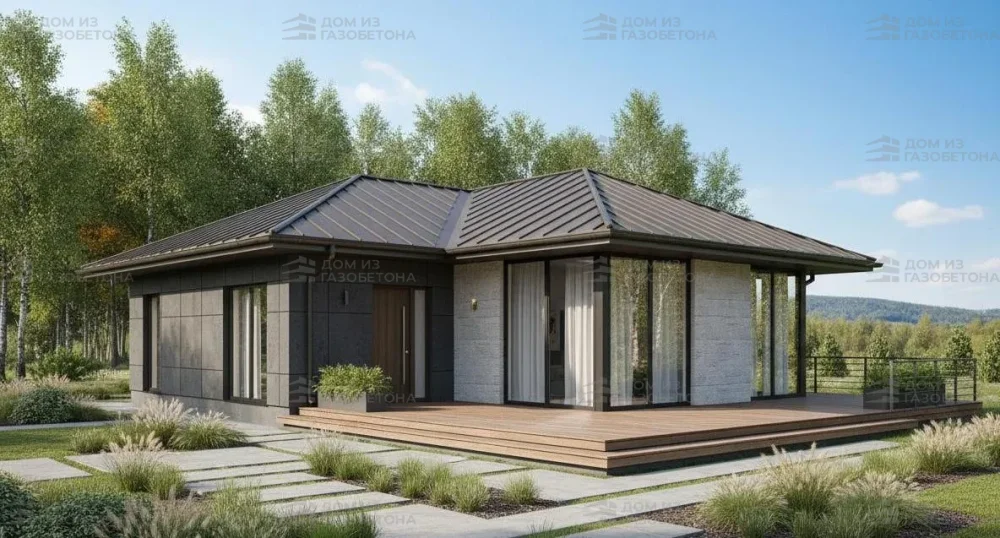 Проект Одноэтажный дом 13 на 13, 123 м2