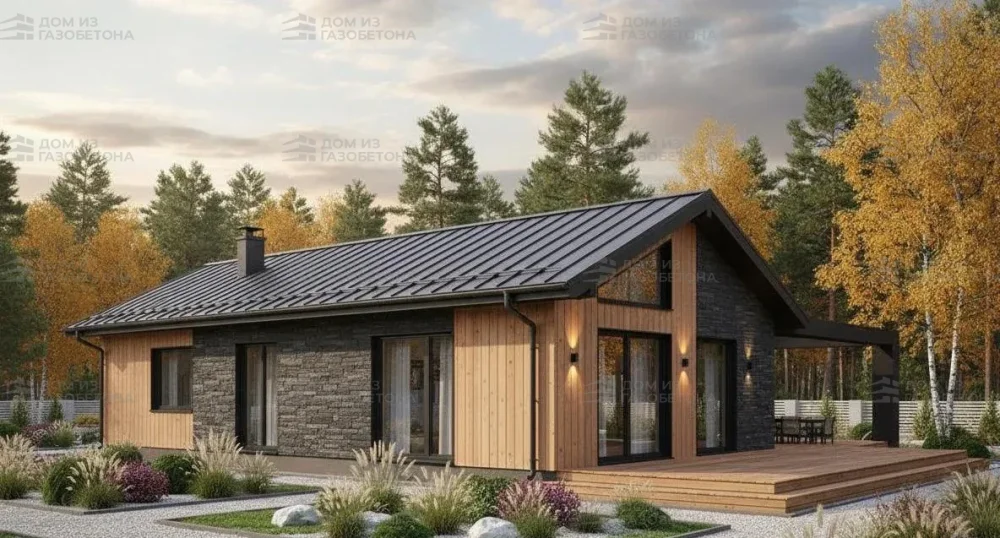 Проект Одноэтажный дом 8 на 15, 86 м2